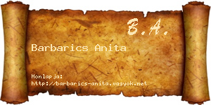 Barbarics Anita névjegykártya